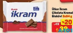 ÜLKER İKRAM ÇİKOLATA KREMALI BİSKÜVİ 3X84 G